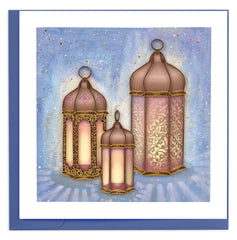 Quilled Oil Lamps Greeting Card
