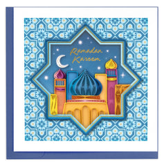 Quilled Ramadan Mosaic Skyine Greeting Card
