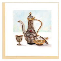 Quilled Arabian Tea Pot Greeting Card