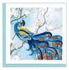Quilled Peacock with White Flowers Greeting Card