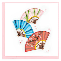 Quilled Decorative Fans Greeting Card