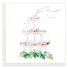 Quilled Champagne Tower Greeting Card