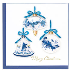 Quilled Delft Blue Ornaments Greeting Card