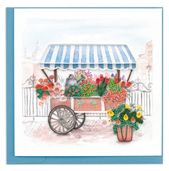 Quilled Flower Cart Greeting Card