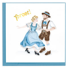 Quilled Bavarian Dance (German) Greeting Card