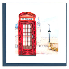 Quilled Telephone Booth Greeting Card