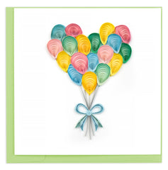 Quilled Heart Balloon Bunch Birthday Card
