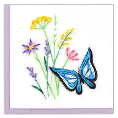 Quilled Butterfly & Wildflowers Greeting Card