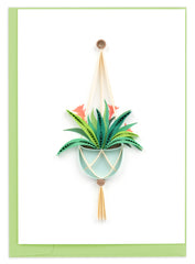 Quilled Bromeliad Macrame Hanger Gift Enclosure Mini Card