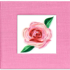 Quilled Pink Rose Sticky Note Pad Cover