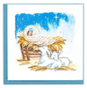 Quilled Baby Jesus in Manger Greeting Card