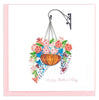 Quilled Mother's Day Hanging Flower Basket Greeting Card