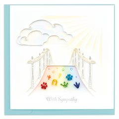 Quilled Rainbow Bridge Pet Sympathy Card