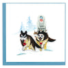 Quilled Sled Dogs Greeting Card