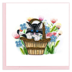 Quilled Black Kitten Greeting Card