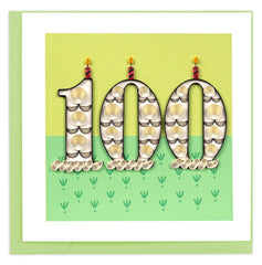 Quilled Birthday Milestone Greeting Card - 100