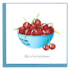 Quilled Bowl of Cherries Greeting Card