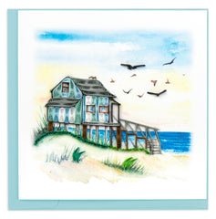 Quilled Beach House Greeting Card