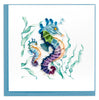 Quilled Colorful Seahorse Greeting Card