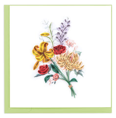 Quilled Japanese Wildflowers Greeting Card