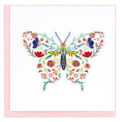 Quilled Floral Butterfly Greeting Card