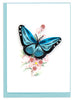 Quilled Blue Butterfly & Pink Flowers Gift Enclosure Mini Card