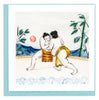 Quilled Sumo Wrestlers Greeting Card