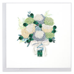 Quilled Hydrangea Wedding Bouquet Greeting Card