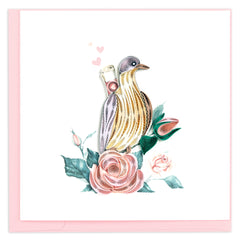 Quilled Carrier Pigeon Love Letter Greeting Card