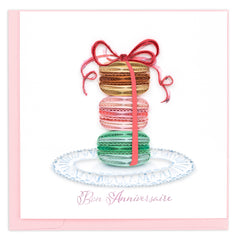 Quilled Birthday Macarons (French) Greeting Card