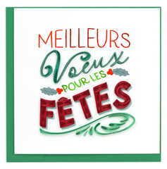 Quilled Holiday Wishes (French) Greeting Card