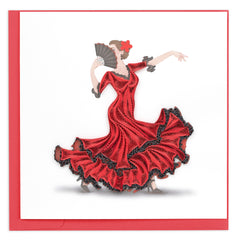 Quilled Flamenco Dancer Greeting Card