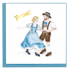 Quilled Bavarian Dance (German) Greeting Card