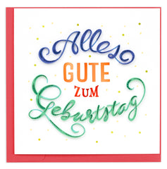 Quilled Happy Birthday (German) Greeting Card
