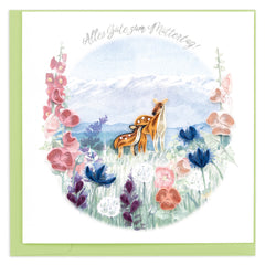 Quilled Mother's Day Meadow (German) Greeting Card