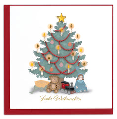 Quilled Vintage Christmas Tree (German) Greeting Card