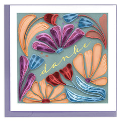 Quilled Bold Floral Thank You (German) Greeting Card