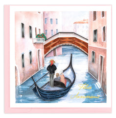 Quilled Venetian Gondola (Italian) Greeting Card