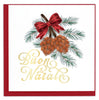 Quilled Merry Christmas Pinecone (Italian) Greeting Card