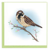 Quilled Italian Sparrow on Flower Branch Greeting Card