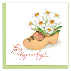 Quilled Dutch Clogs Birthday (Dutch) Greeting Card