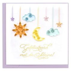 Quilled Night Sky Baby (Dutch) Greeting Card