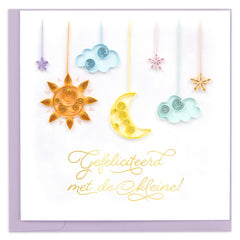 Quilled Night Sky Baby (Dutch) Greeting Card