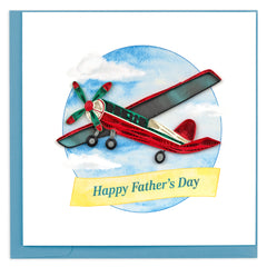 Quilled Father's Day Vintage Airplane Greeting Card