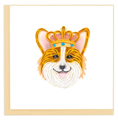 Quilled Royal Corgi Greeting Card