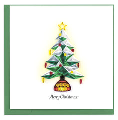 Quilled Polygonal Christmas Tree Greeting Card