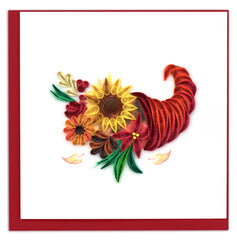 Quilled Floral Cornucopia Greeting Card