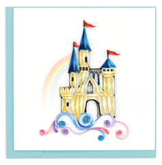 Quilled Castle in the Clouds Greeting Card