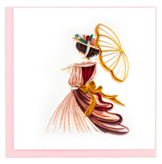 Quilled Victorian Lady Greeting Card