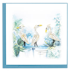 Quilled Three Herons Greeting Card